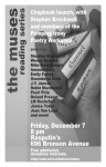Poster: The Muses Reading Series, December 7, 2007