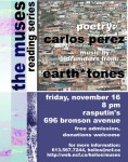 Poster: The Muses Reading Series, November 16, 2007